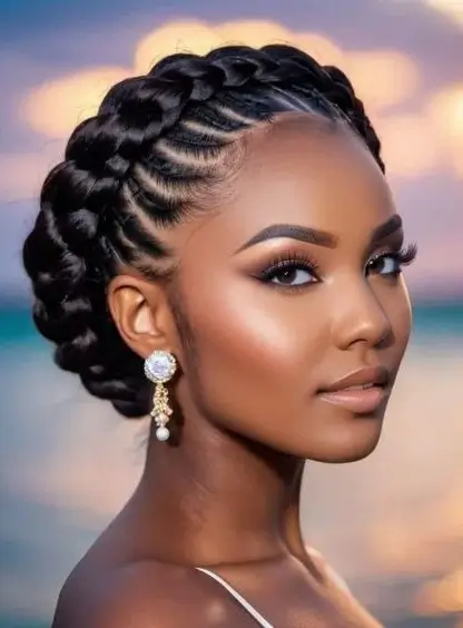 Beautiful Halo Braids for Black Women